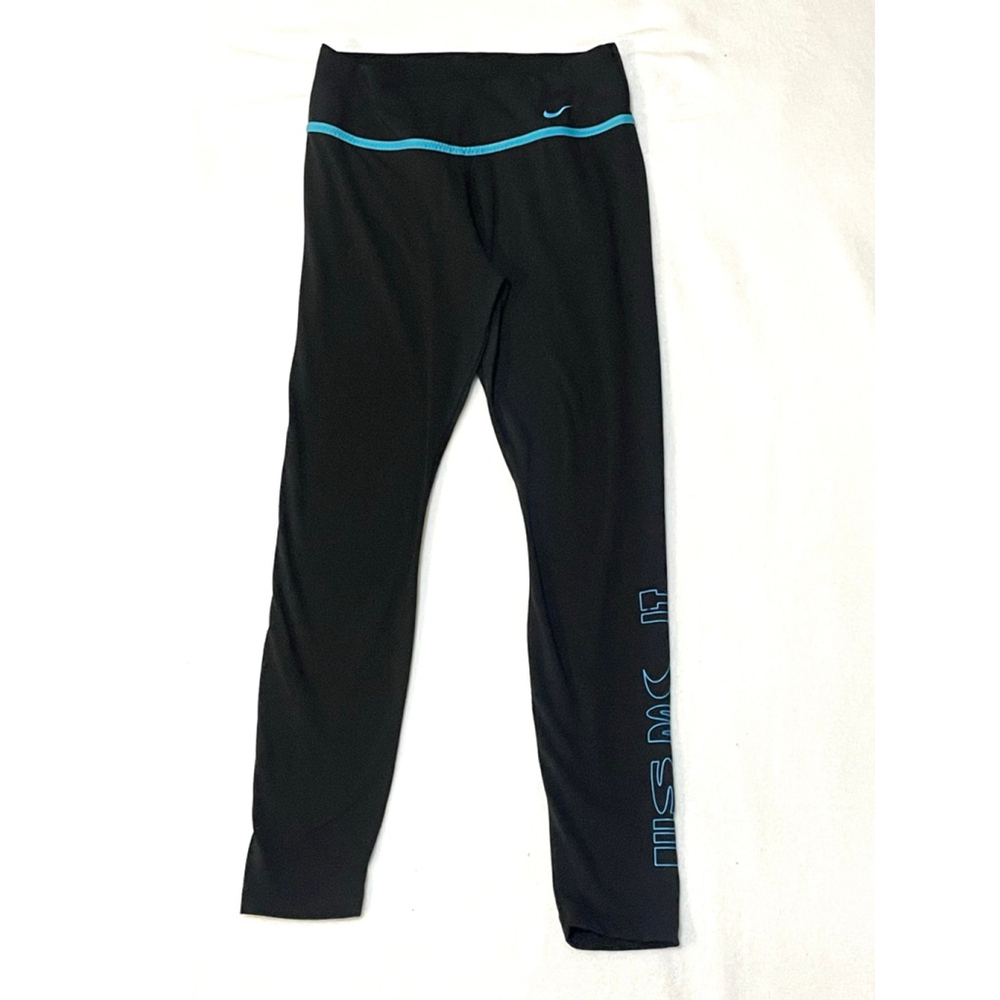 Women's Nike Black & Blue Just Do It Dri-Fit Leggings M